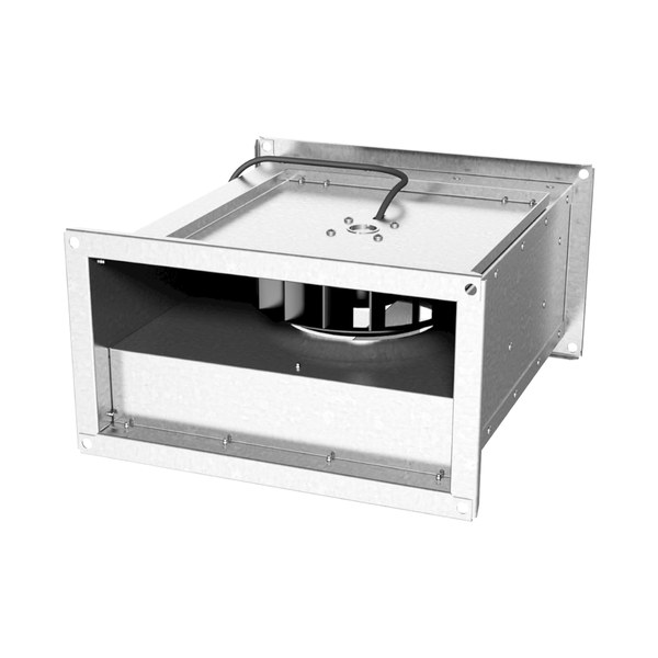 Östberg RKB rectangular inline duct fan, galvanised steel casing with flanged rectangular connections